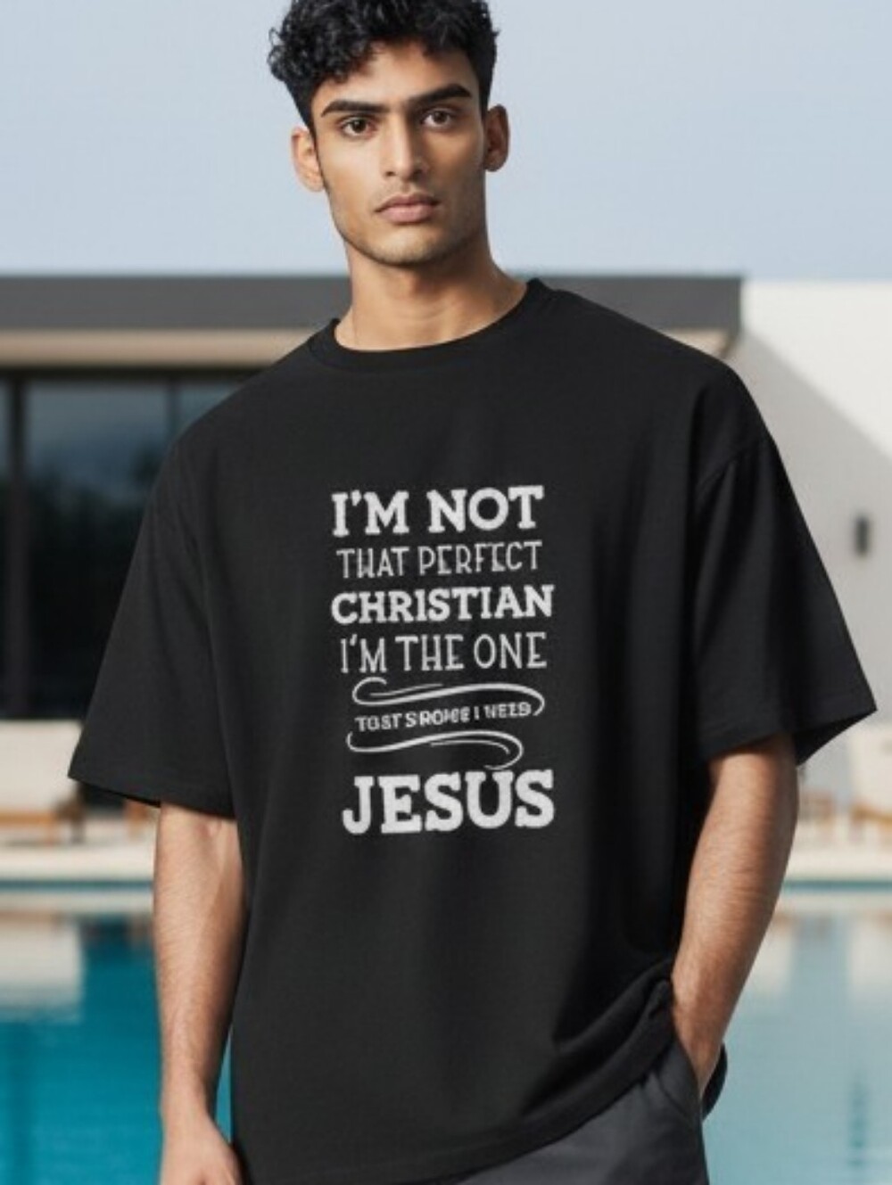 Access - Unisex Black Short Sleeve Christian Tee Shirt, Crew Neck, Size Lg.